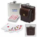 Hip Flask and Playing Cards